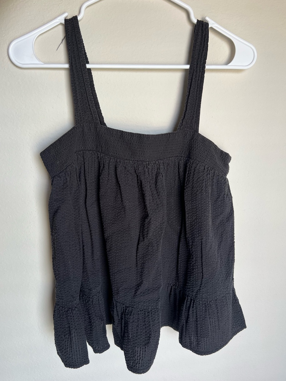 ASOS Black Textured Square Neck Tank Top